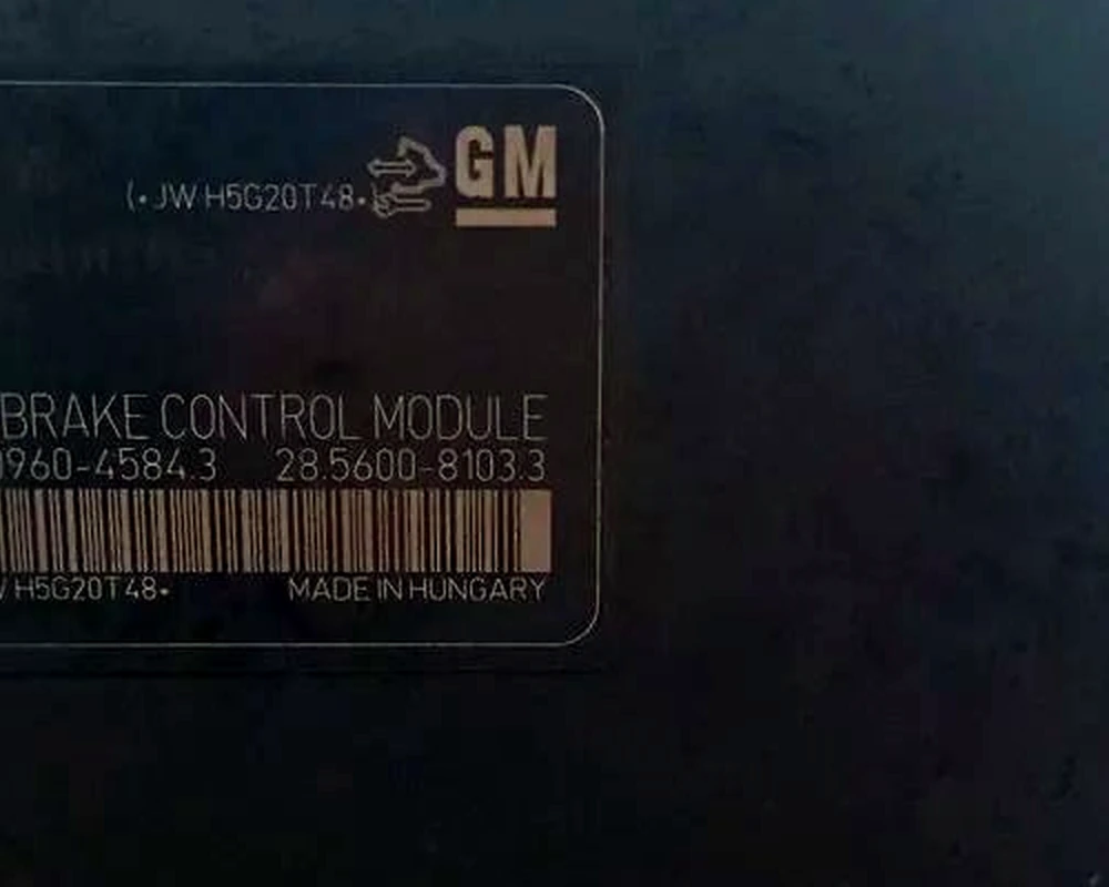 Numeração do módulo ABS Chevrolet Cruze 2015